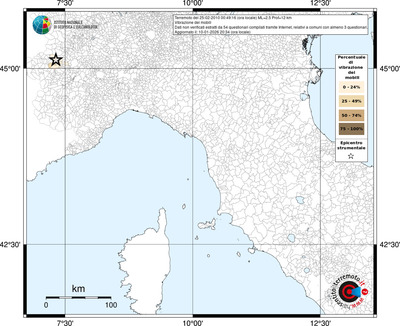 Mappa territorio comunale con almeno 3 questionari