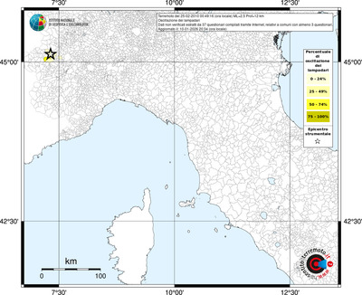 Mappa territorio comunale con almeno 3 questionari