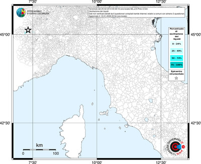 Mappa territorio comunale con almeno 3 questionari