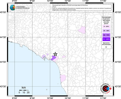 Mappa territorio comunale con almeno 3 questionari