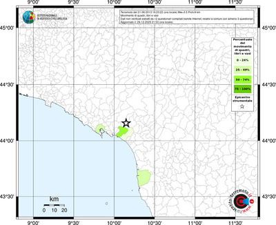Mappa territorio comunale con almeno 3 questionari