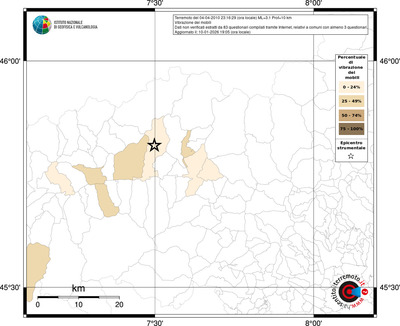 Mappa territorio comunale con almeno 3 questionari