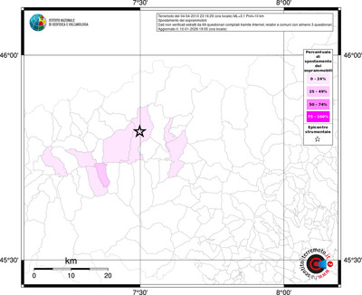 Mappa territorio comunale con almeno 3 questionari