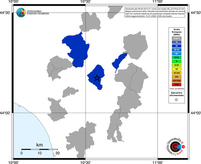 Mappa EMS - territori comuni