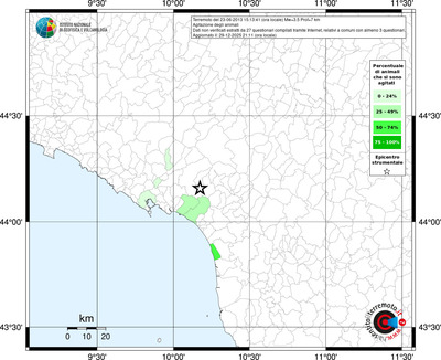 Mappa territorio comunale con almeno 3 questionari