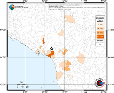 Mappa territorio comunale con almeno 3 questionari