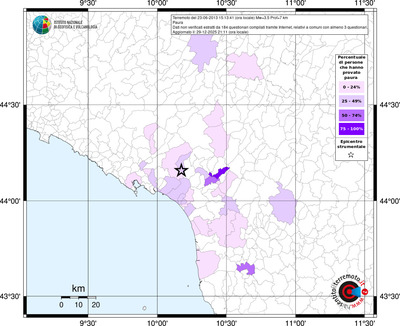 Mappa territorio comunale con almeno 3 questionari