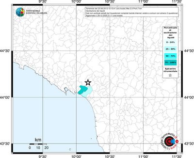 Mappa territorio comunale con almeno 3 questionari