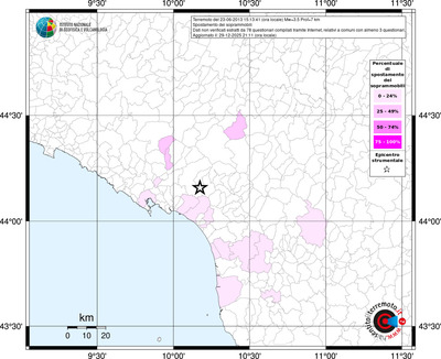 Mappa territorio comunale con almeno 3 questionari
