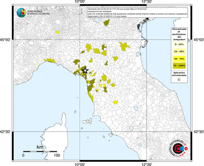 Mappa territorio comunale con almeno 3 questionari