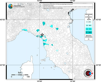 Mappa territorio comunale con almeno 3 questionari