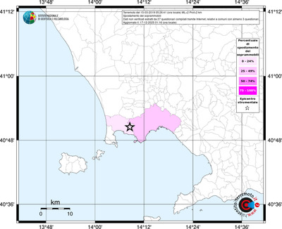 Mappa territorio comunale con almeno 3 questionari