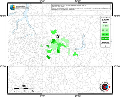 Mappa territorio comunale con almeno 3 questionari