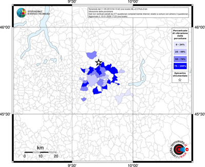 Mappa territorio comunale con almeno 3 questionari