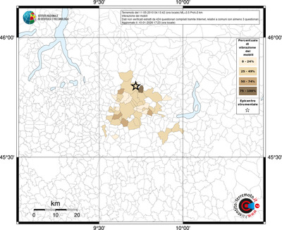 Mappa territorio comunale con almeno 3 questionari