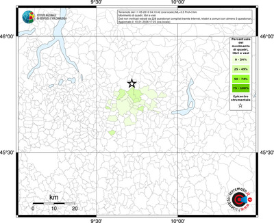 Mappa territorio comunale con almeno 3 questionari