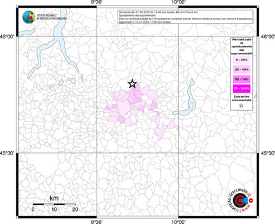 Mappa territorio comunale con almeno 3 questionari