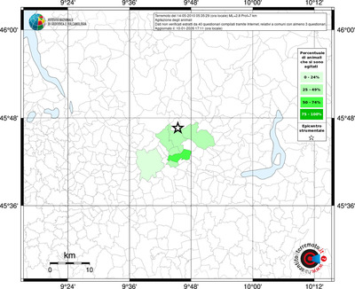 Mappa territorio comunale con almeno 3 questionari