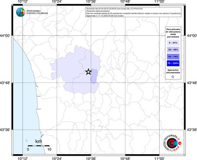 Mappa territorio comunale con almeno 3 questionari