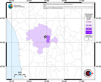 Mappa territorio comunale con almeno 3 questionari