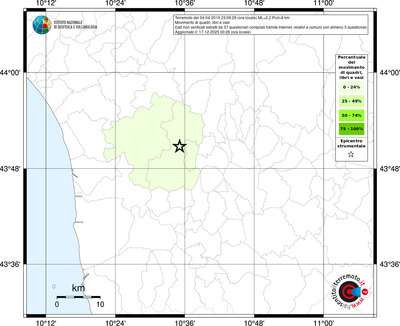 Mappa territorio comunale con almeno 3 questionari