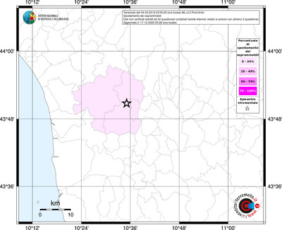 Mappa territorio comunale con almeno 3 questionari