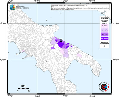 Mappa territorio comunale con almeno 3 questionari