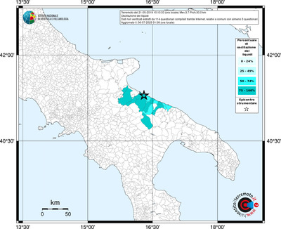 Mappa territorio comunale con almeno 3 questionari