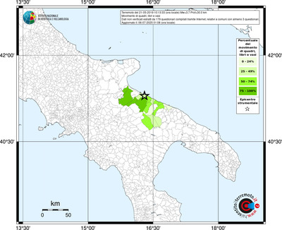 Mappa territorio comunale con almeno 3 questionari