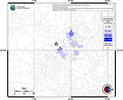Mappa territorio comunale con almeno 3 questionari