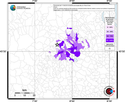 Mappa territorio comunale con almeno 3 questionari
