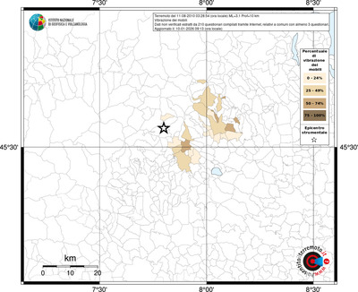 Mappa territorio comunale con almeno 3 questionari