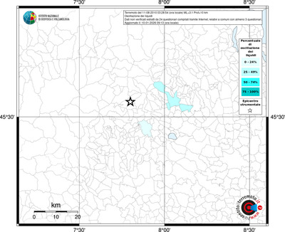 Mappa territorio comunale con almeno 3 questionari