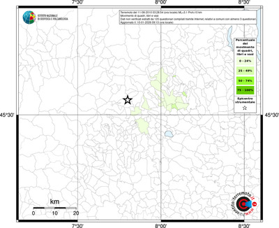 Mappa territorio comunale con almeno 3 questionari