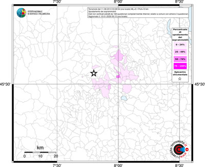 Mappa territorio comunale con almeno 3 questionari
