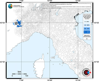 Mappa territorio comunale con almeno 3 questionari