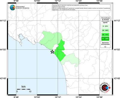 Mappa territorio comunale con almeno 3 questionari
