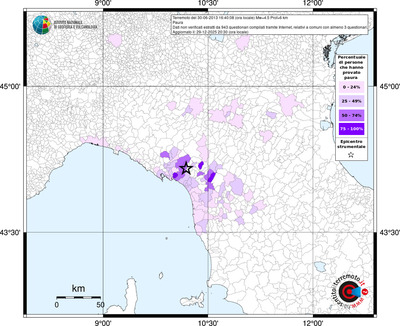 Mappa territorio comunale con almeno 3 questionari