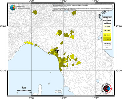 Mappa territorio comunale con almeno 3 questionari