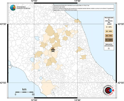 Mappa territorio comunale con almeno 3 questionari