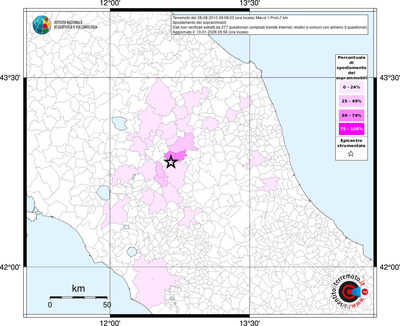 Mappa territorio comunale con almeno 3 questionari