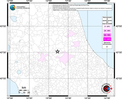 Mappa territorio comunale con almeno 3 questionari