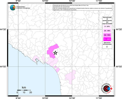 Mappa territorio comunale con almeno 3 questionari