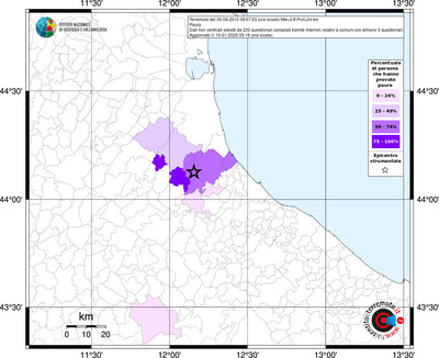 Mappa territorio comunale con almeno 3 questionari
