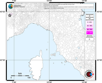 Mappa territorio comunale con almeno 3 questionari