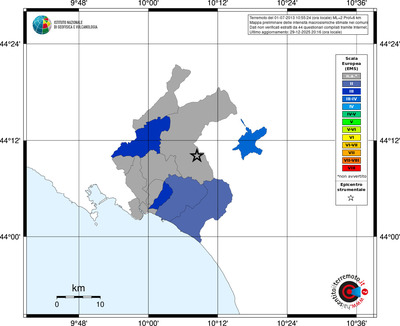 Mappa EMS - territori comuni