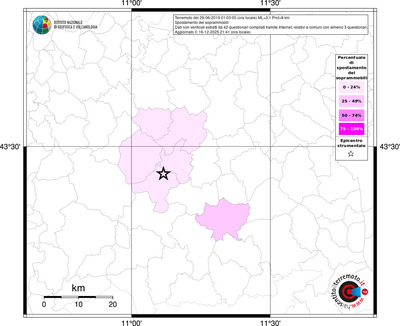 Mappa territorio comunale con almeno 3 questionari