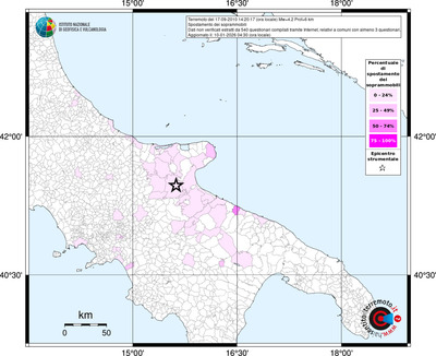 Mappa territorio comunale con almeno 3 questionari