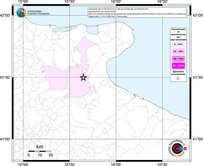 Mappa territorio comunale con almeno 3 questionari