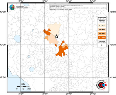 Mappa territorio comunale con almeno 3 questionari